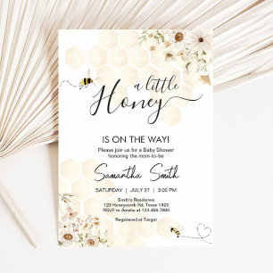 Invitation Un petit Baby shower d'abeilles au miel