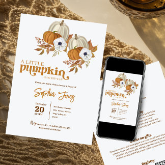 Invitation Un petit baby shower d'automne neutre pour le genr