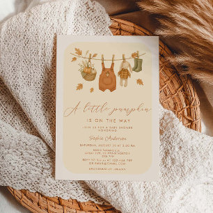 Invitation Un petit Baby shower d'automne pour bébé Citrouill