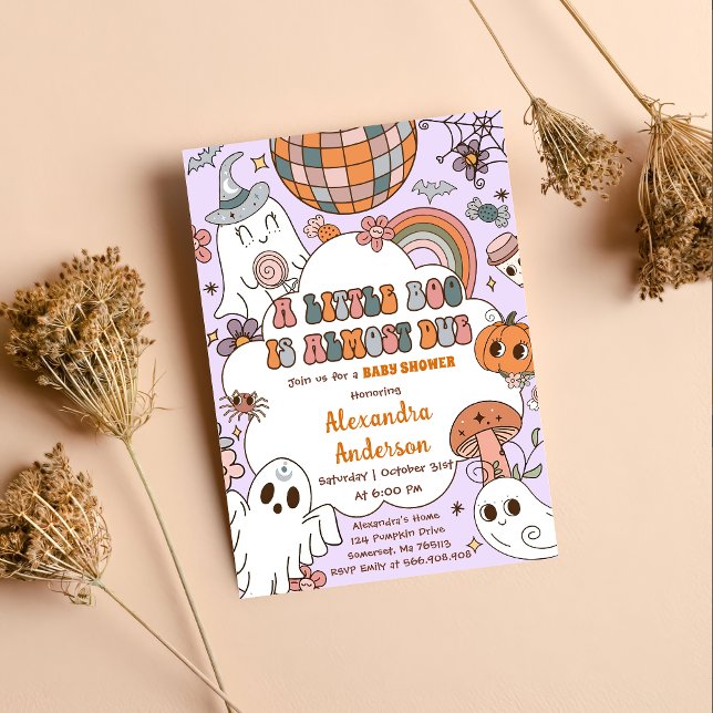 Invitation Un petit Baby shower de Boo fête d'Halloween (Créateur téléchargé)