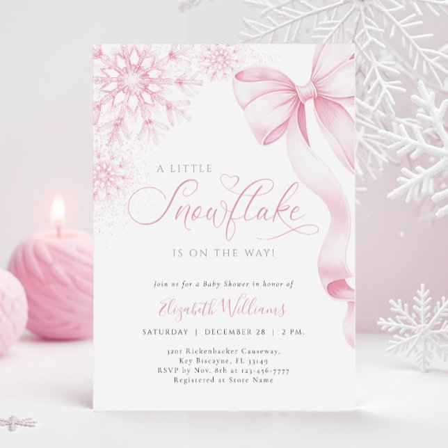 Invitation Un Petit Baby shower De Bouche Rose De Feu De Neig (Créateur téléchargé)