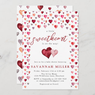 Invitation Un petit Baby shower de coeur valentin