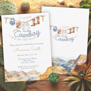 Invitation Un petit Baby shower de cowboy Western Canyon