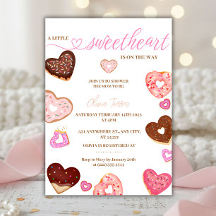 Invitation Un petit baby shower de donuts valentin
