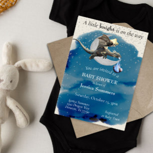 Invitation Un petit Baby shower de dragon de Chevalier