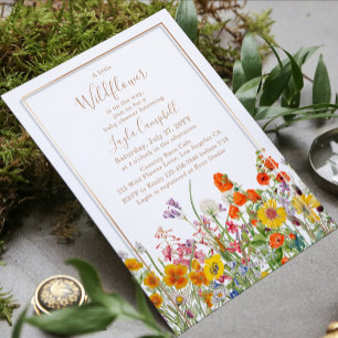 Invitation Un petit Baby shower de fille Boho Fleur sauvage