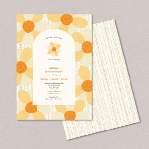 Invitation Un petit baby shower de fille marguerite