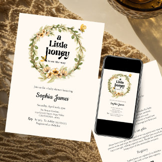 Invitation Un petit baby shower de fleurs neutre pour le genr