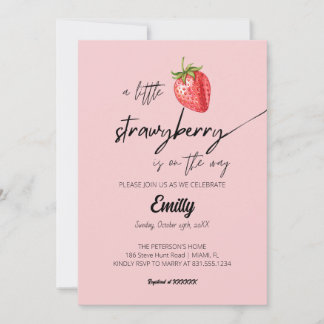 Invitation Un Petit Baby shower De Fraise
