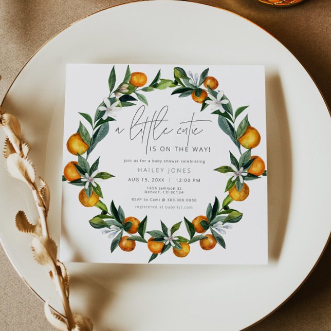 Invitation Un Petit Baby shower De Fruits Orange Citrus Cutie (Créateur téléchargé)