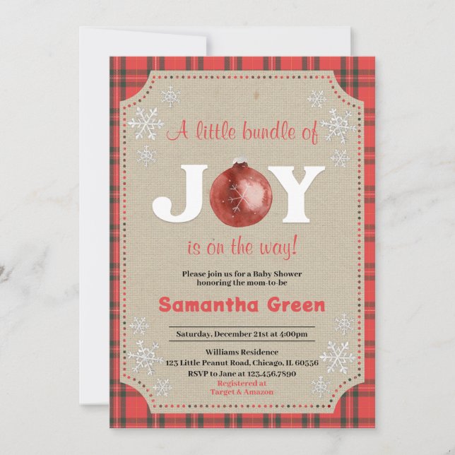 Invitation Un petit Baby shower de joie (Devant)