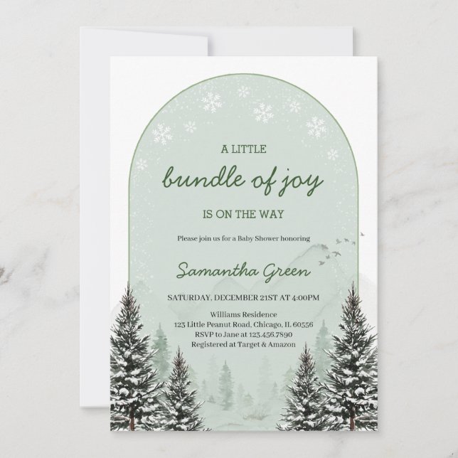 Invitation Un petit Baby shower de joie (Devant)
