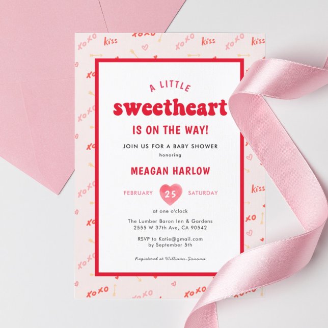Invitation Un petit Baby shower de la Saint Valentin en (Créateur téléchargé)