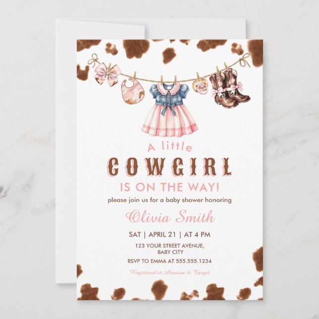 Invitation Un petit Baby shower de linge de maison occidental (Devant)