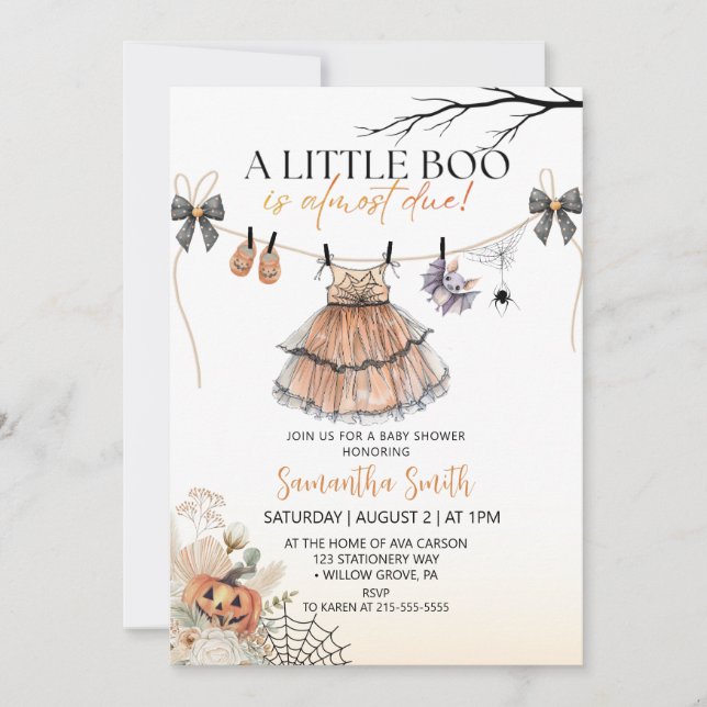 Invitation Un petit Baby shower de linge de toilette de fille (Devant)
