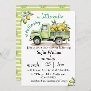 Invitation un petit baby shower de piste de citron