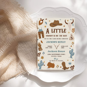 Invitation Un petit Baby shower de rodéo occidental Cowboy