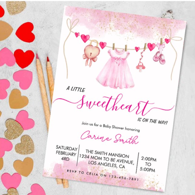 Invitation Un petit Baby shower de Saint Valentin (Créateur téléchargé)