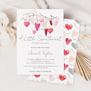 Invitation Un petit Baby shower de Saint-Valentin