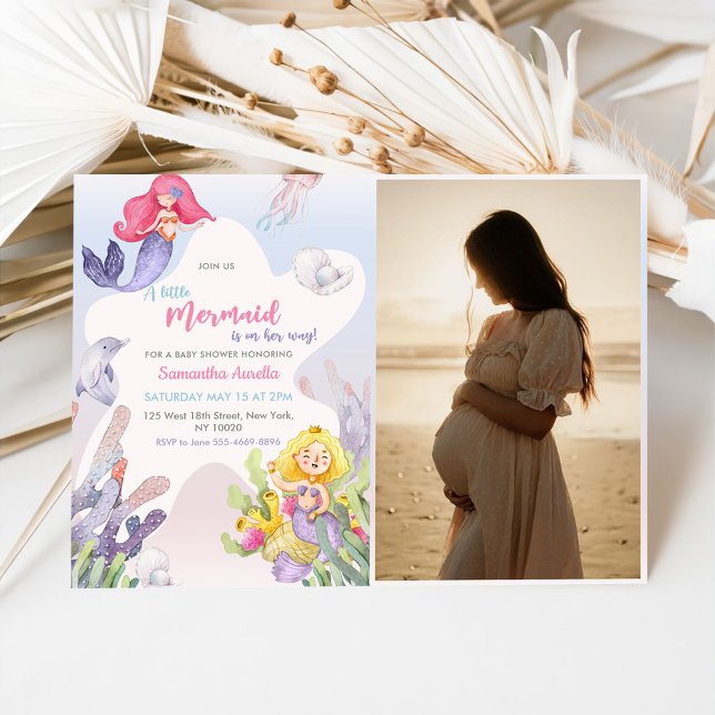 Invitation Un Petit Baby shower De Sirène Photo De La Fête De (Créateur téléchargé)