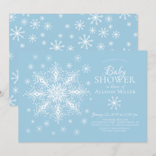 Invitation Un petit Baby shower de Snowflake Winter Boy