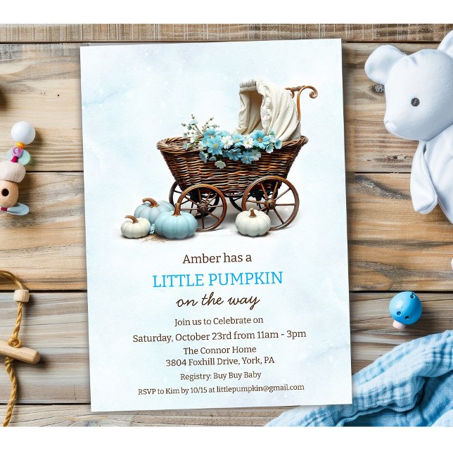 Invitation Un petit Baby shower de transport de bébé Citrouil (Créateur téléchargé)
