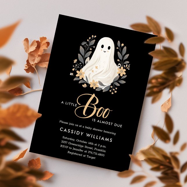 Invitation Un petit Baby shower d'Halloween Boho Ghost Boho (Créateur téléchargé)