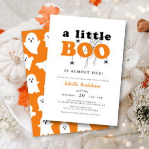Invitation Un Petit Baby shower D'Halloween Boo Orange