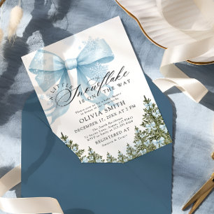 Invitation Un petit Baby shower d'hiver de boue bleue