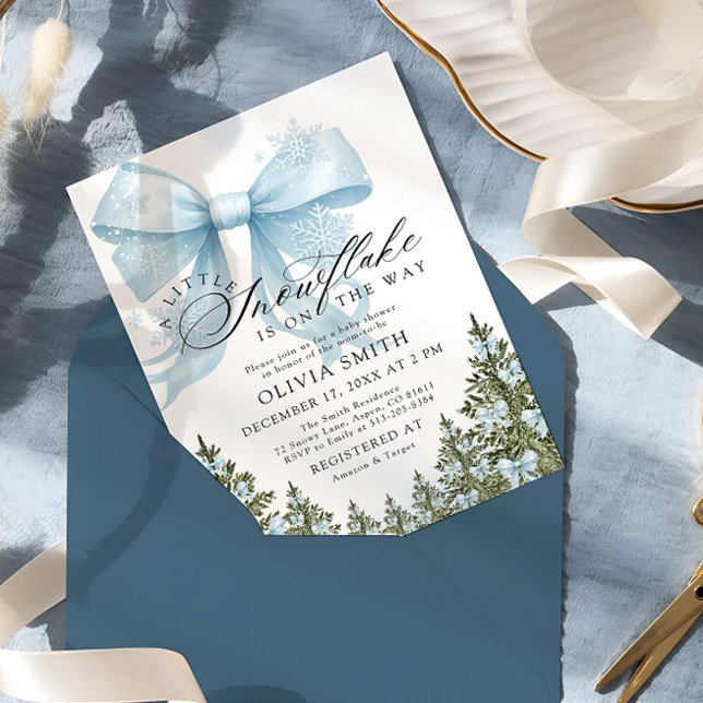 Invitation Un petit Baby shower d'hiver de boue bleue (Créateur téléchargé)
