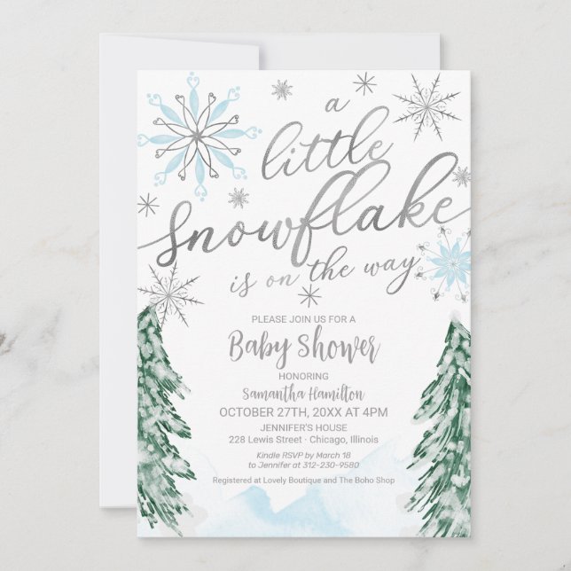 Invitation Un petit Baby shower d'hiver de Noël (Devant)