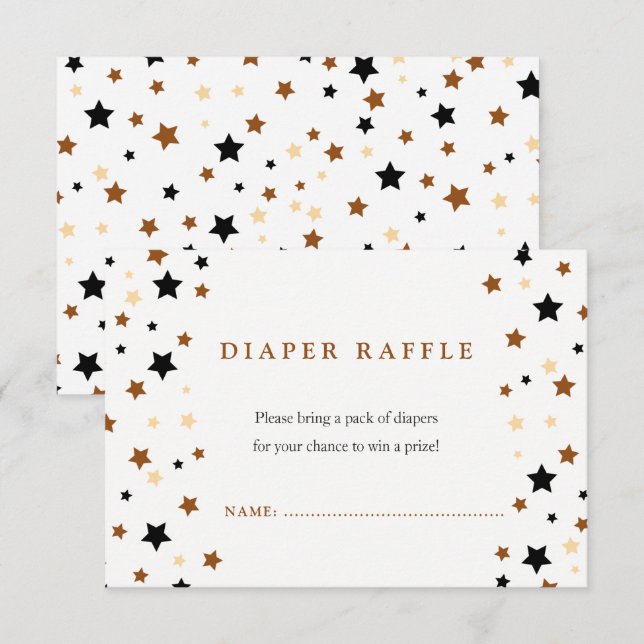 Invitation Un petit Baby shower Diaper tombole (Devant / Derrière)