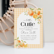 Un Petit Baby shower D'Orange En vichy Citrus