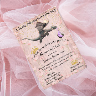 Invitation Un Petit Baby shower Dragon Princesse Par La Poste