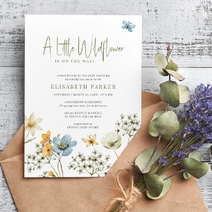 Invitation Un petit baby shower fleuri à ressort boho fleur s