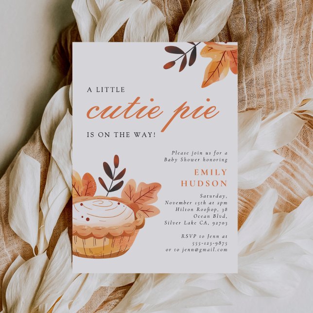 Invitation Un Petit Baby shower Floral De La Chute De Pie Cut (Créateur téléchargé)