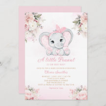 Un Petit Baby shower Floral Eléphant Fille Arachid