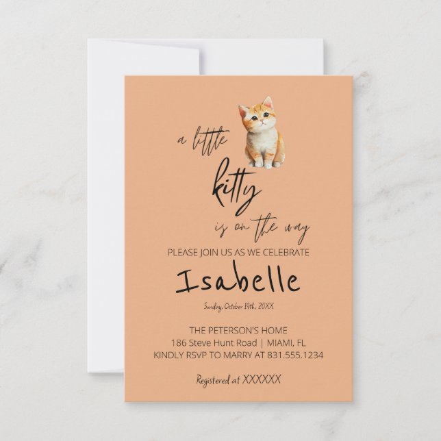 Invitation Un Petit Baby shower Kitty (Devant)