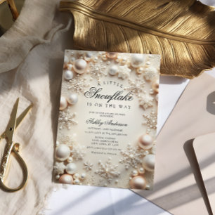 Invitation Un petit Baby shower neutre de flocon de neige