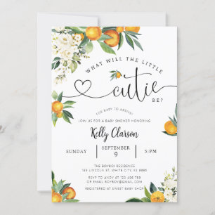 Invitation Un Petit Baby shower Orange Cutie