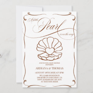 Invitation Un Petit Baby shower Perle Dessiné À La Main