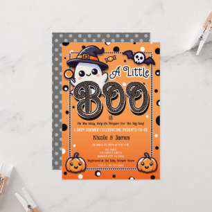 Invitation Un petit Baby shower Pois d'Halloween