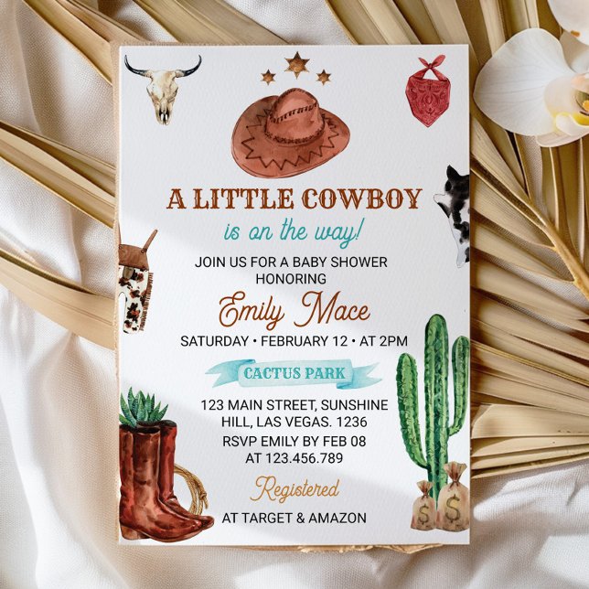 Invitation Un Petit Baby shower Rodéo Cowboy (Créateur téléchargé)