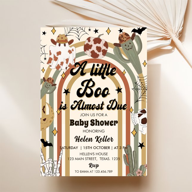 Invitation Un petit Baby shower Super de Cactus Halloween (Créateur téléchargé)