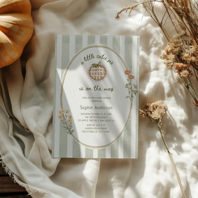 Invitation Un Petit Baby shower Vert Pie Cutie (Créateur téléchargé)