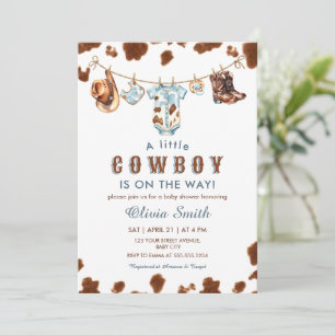 Invitation Un petit Baby shower Western Cowboy