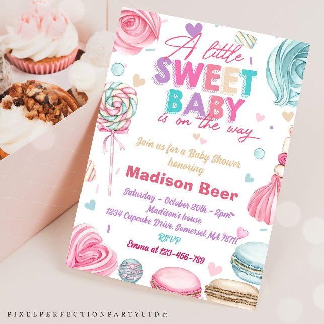 Invitation Un Petit Bébé Sucré Est Une Fête De La Voie (Créateur téléchargé)
