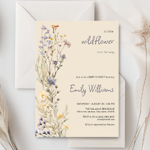 Invitation Un petit Boho Fleur sauvage Baby shower rustique i