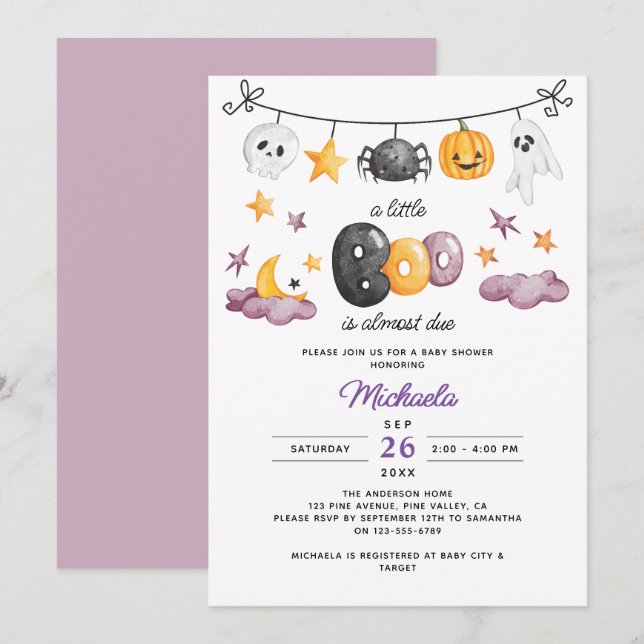 Invitation Un Petit Bois Est Presque À Cause Du Baby shower D (Devant / Derrière)