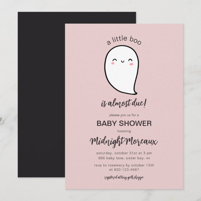 Invitation Un Petit Bois Est Presque À Cause Du Baby shower D (Devant / Derrière)